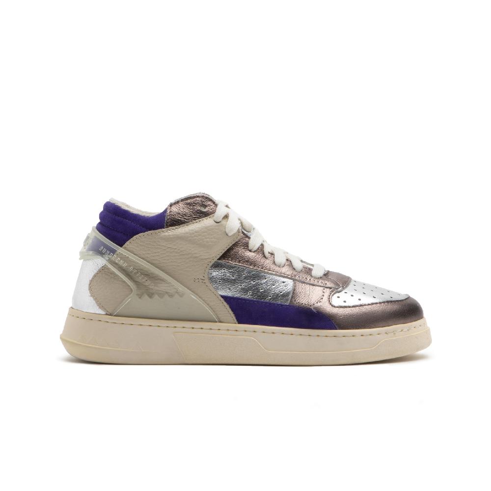 RUN OF Metal Punk sneakers mid in pelle di colori metallizzati Negozio