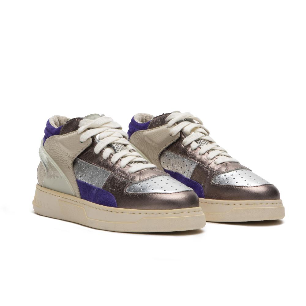 RUN OF Metal Punk sneakers mid in pelle di colori metallizzati Negozio