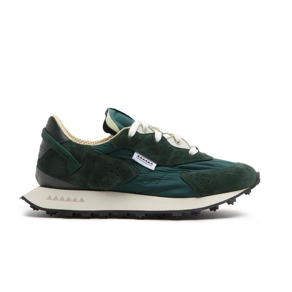 RUN OF Radon sneakers in pelle scamosciata verde e nylon verde In Linea