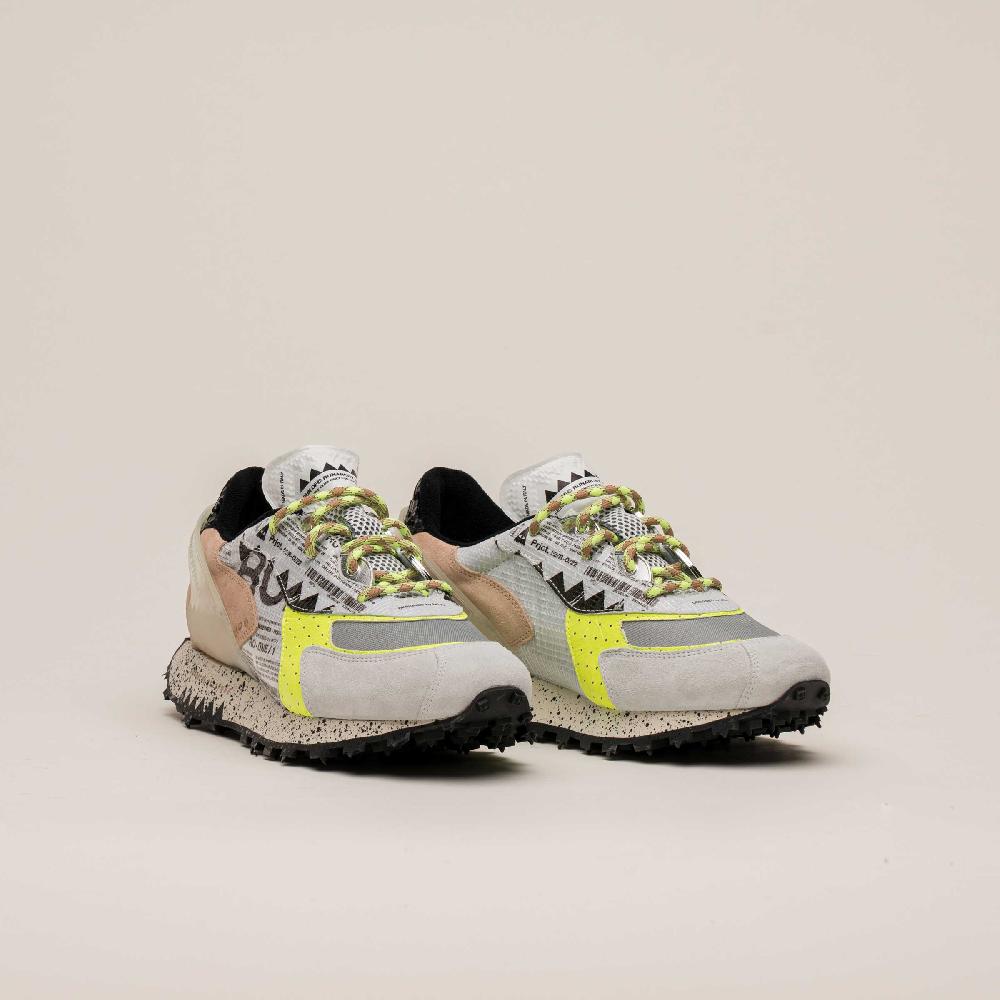 RUN OF Ro1 Raji sneakers in pelle nylon pelle scamosciata e rete Nuovo