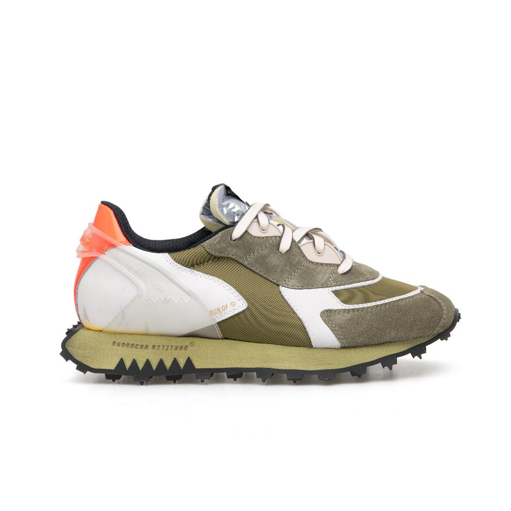 RUN OF Helmut sneakers in pelle e nylon con suola gialla Pezzi Unici