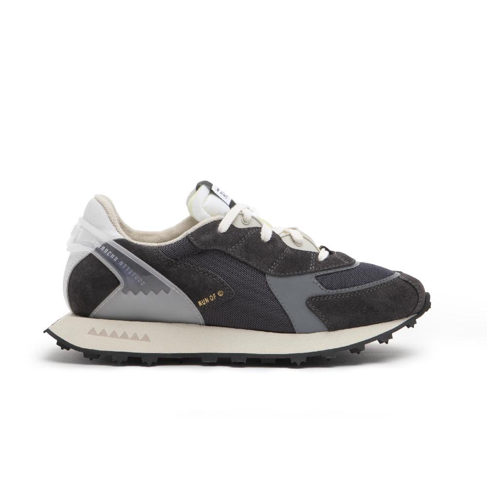 RUN OF sneakers Grau in pelle e rete con talloncino in pelle Qualità Garantita