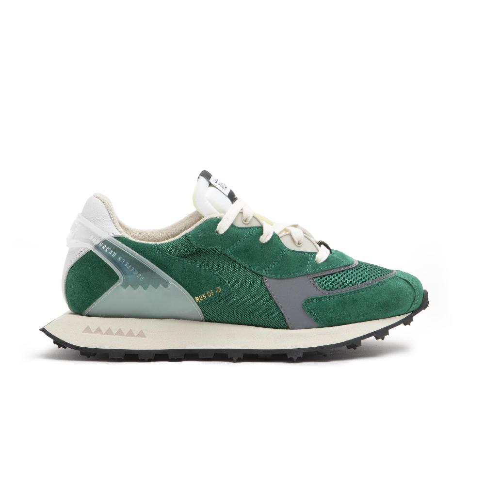 RUN OF sneakers Grun in pelle e rete con talloncino in pelle Negozi Online