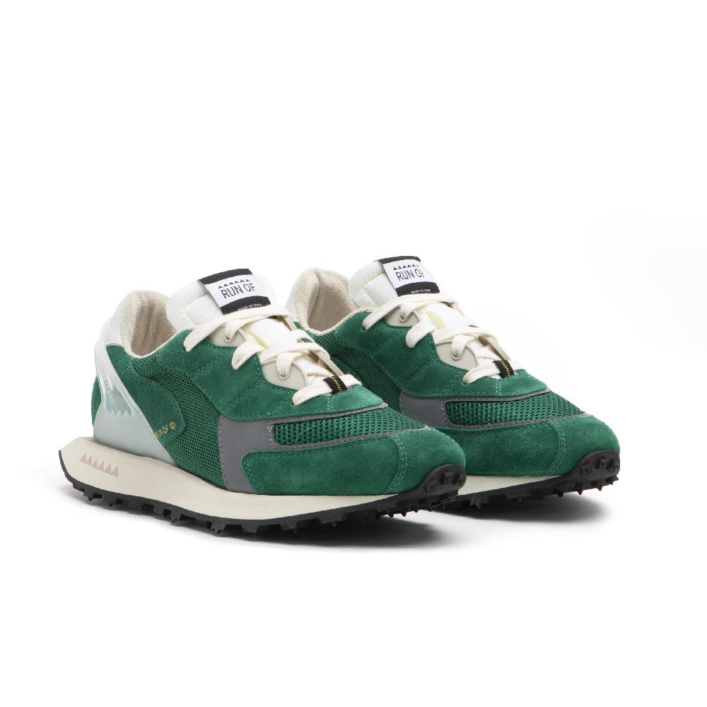RUN OF sneakers Grun in pelle e rete con talloncino in pelle Negozi Online