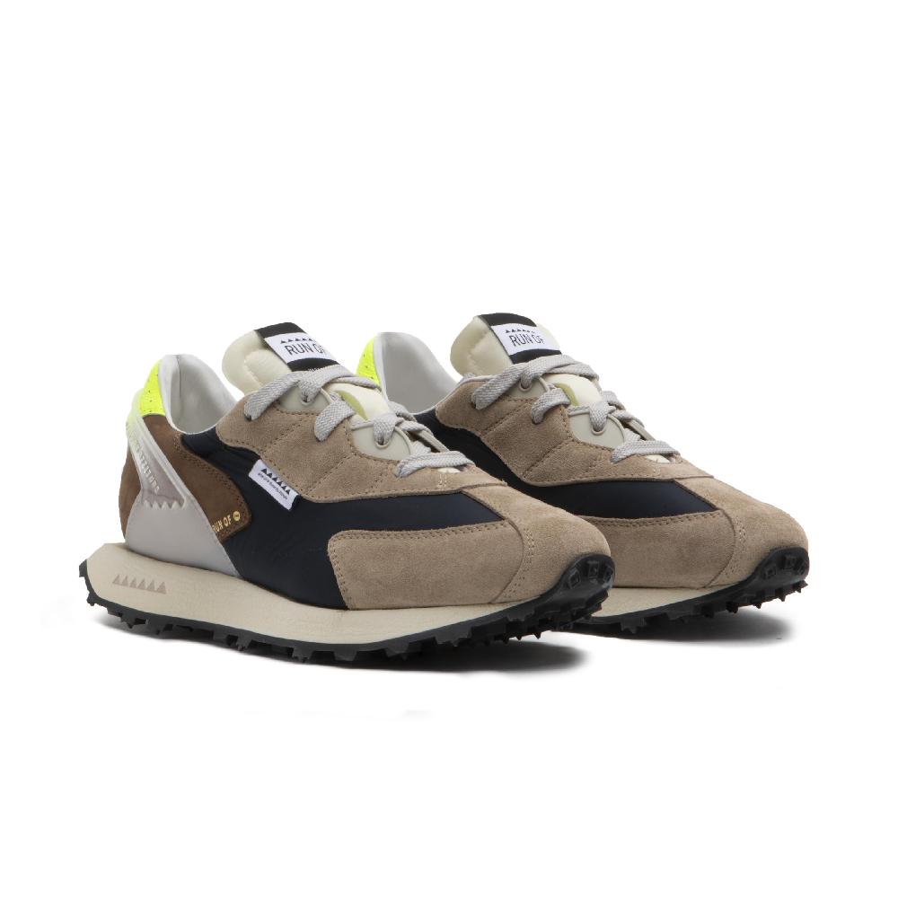 RUN OF Barrio sneakers in pelle scamosciata nylon e nabuk con talloncino in pelle gialla % Acquista Ora