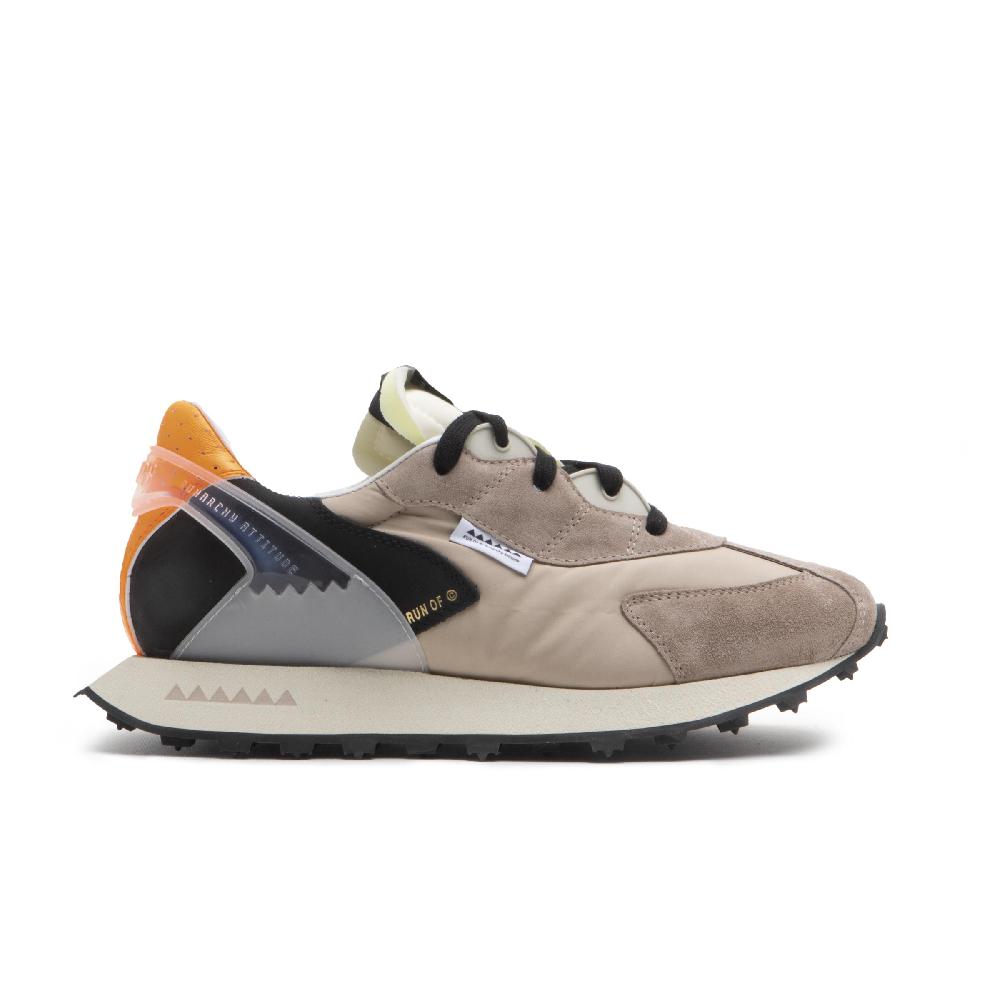 RUN OF Iberica sneakers in pelle scamosciata e nylon con talloncino arancione Consegna Veloce