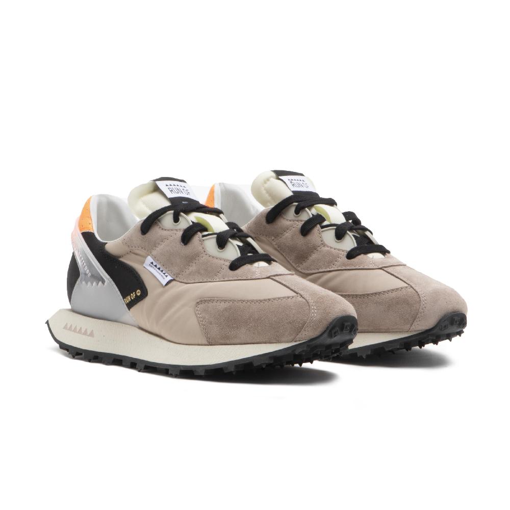 RUN OF Iberica sneakers in pelle scamosciata e nylon con talloncino arancione Consegna Veloce