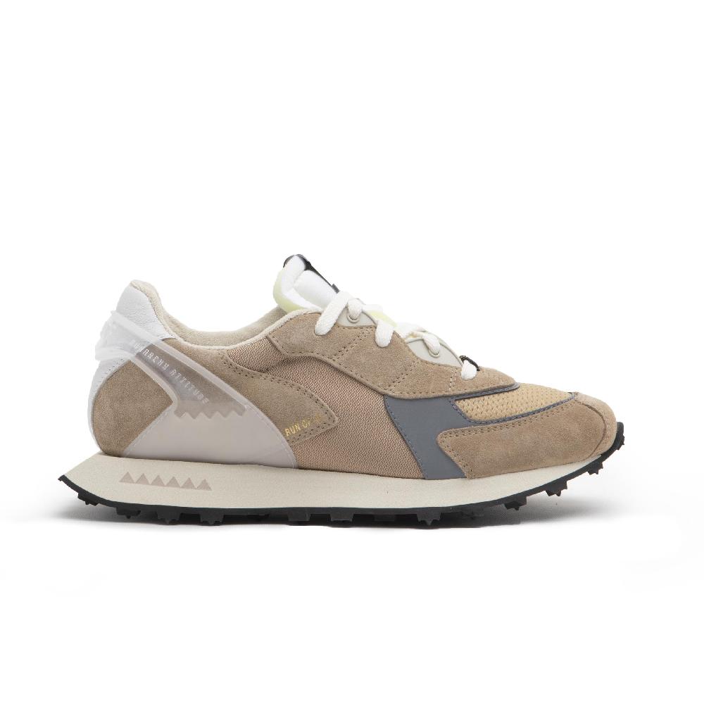 RUN OF sneakers Bezow in pelle e rete con talloncino in pelle Novità