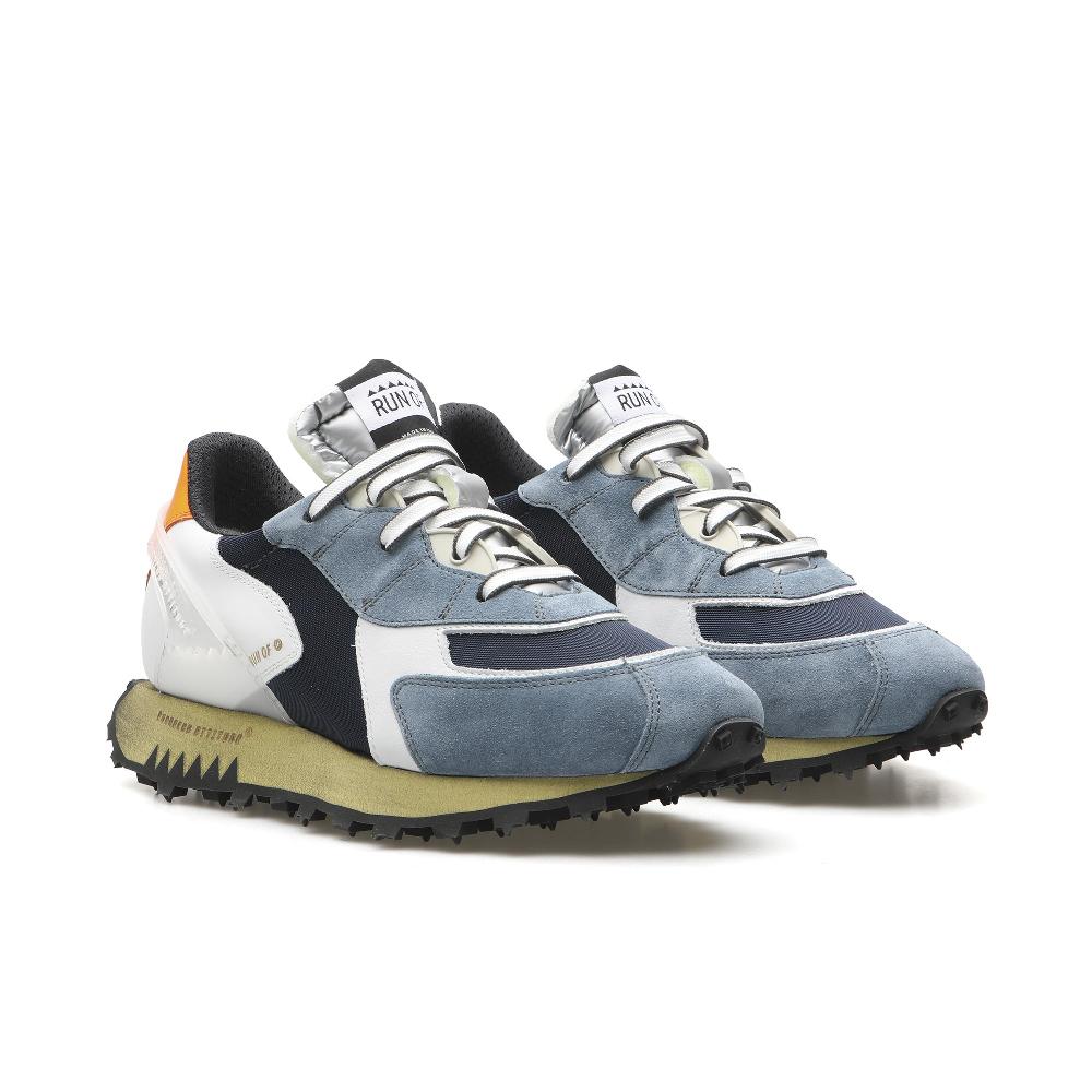 RUN OF Dusk sneakers in pelle e nylon con suola gialla Offerta