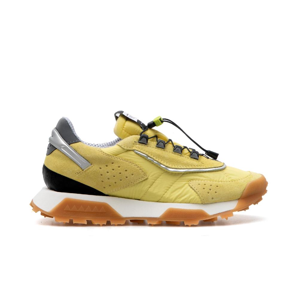 RUN OF Hill sneakers in pelle scamosciata e nylon giallo con sistema di allacciatura rapida Economico