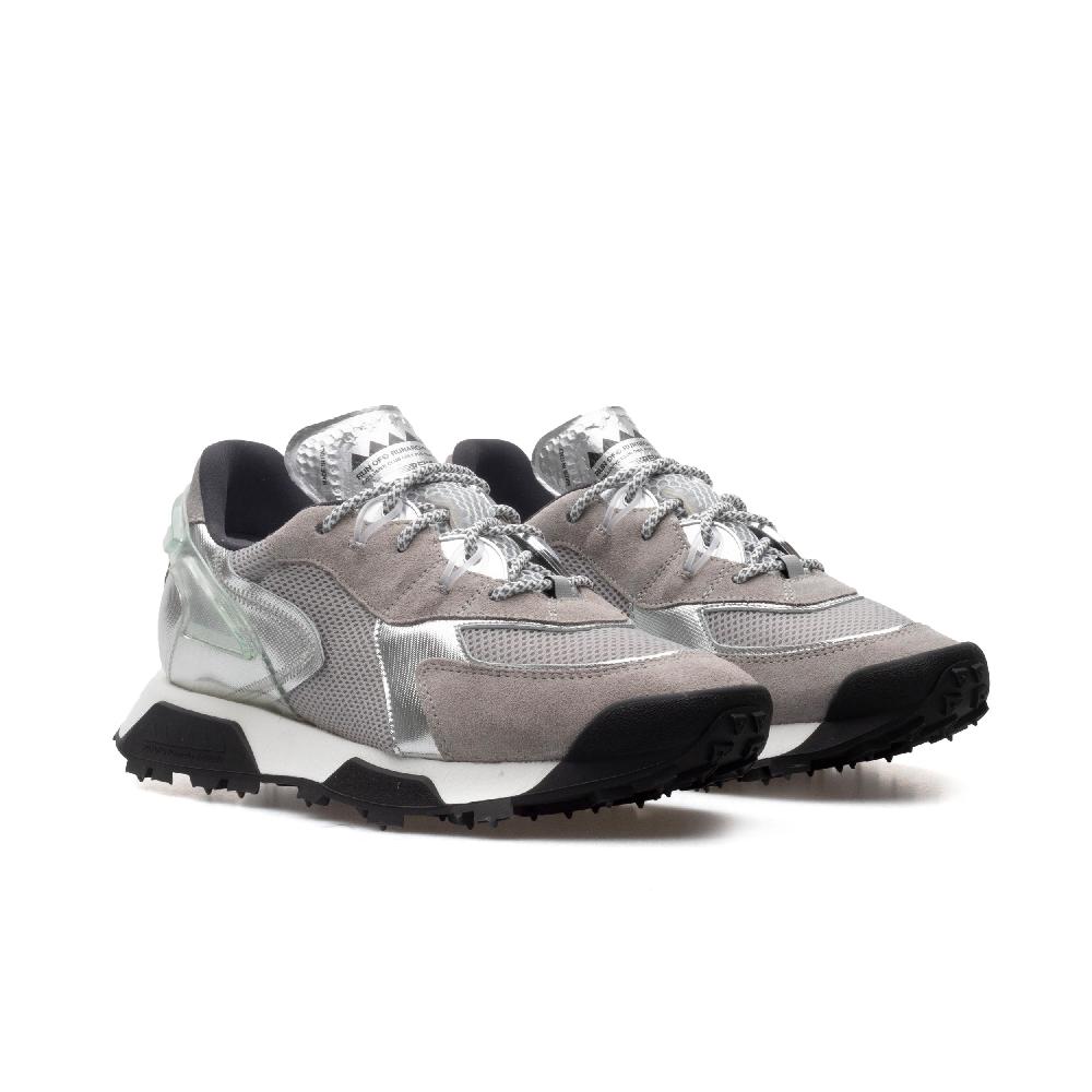 RUN OF R-Silver sneakers in pelle scamosciata e mesh grigio tessuto sintetico argento Online