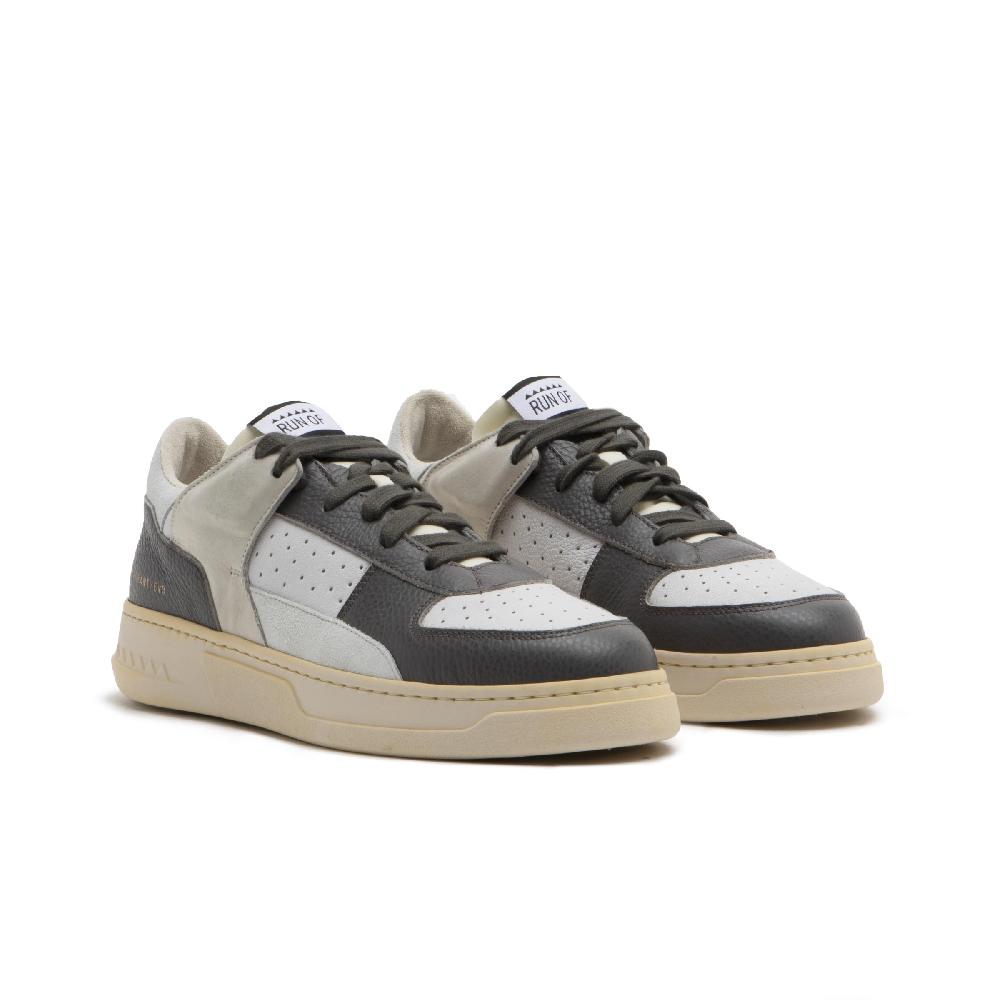 RUN OF Detroit/One sneakers | in pelle bianca e nera con talloncino bianco % Saldi