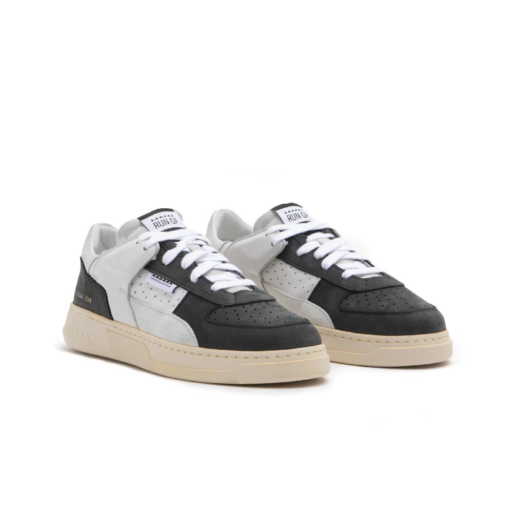 RUN OF Buio sneakers | in pelle bianca e nera con talloncino bianco % Vendita Calda