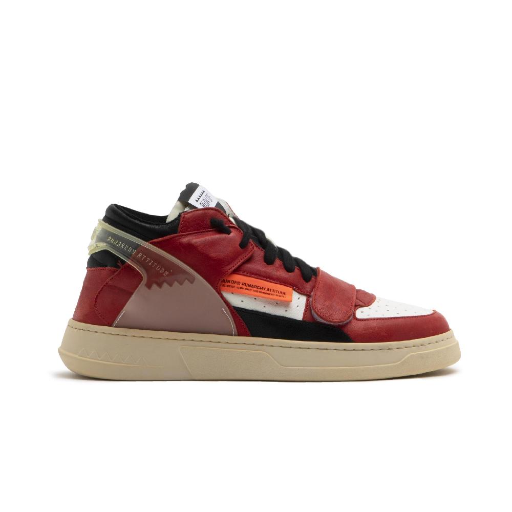 RUN OF Legend/Two sneakers medie in pelle bianca e rossa I Più Venduti