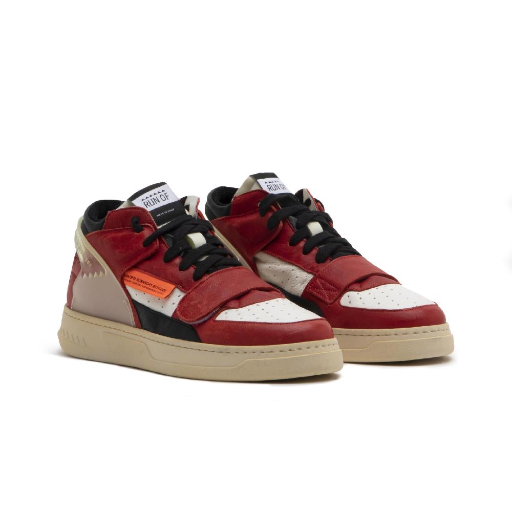 RUN OF Legend/Two sneakers medie in pelle bianca e rossa I Più Venduti