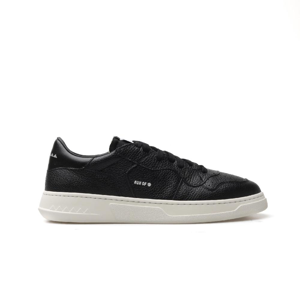 RUN OF Classen sneakers in pelle nera con talloncino nero Nuova