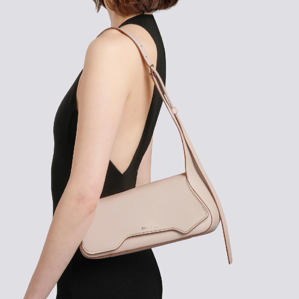 Santoni Borsa ThePluto in pelle beige Qualità Garantita
