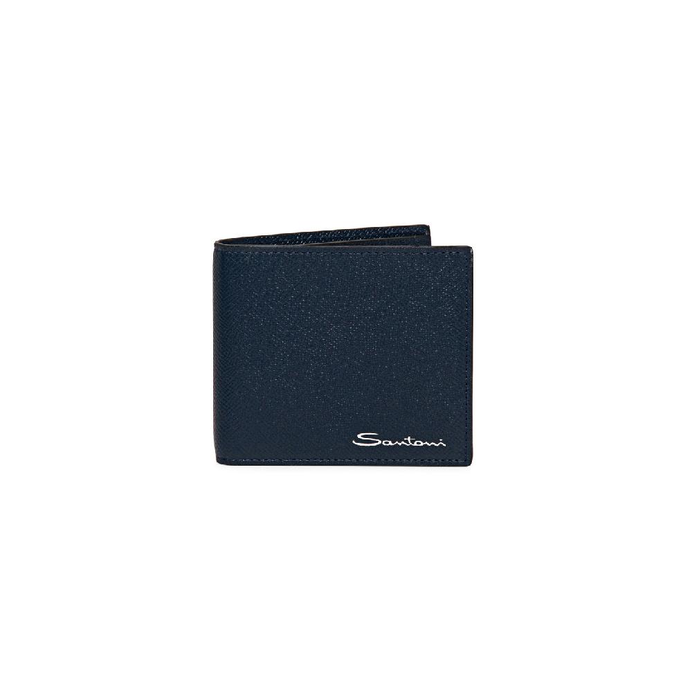 Santoni Portafoglio in saffiano blu Qualità Garantita