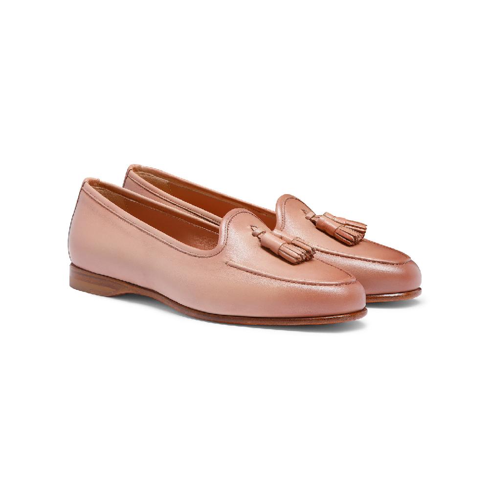 Santoni Mocassino Andrea con nappe da donna in pelle rosa Offerte speciali