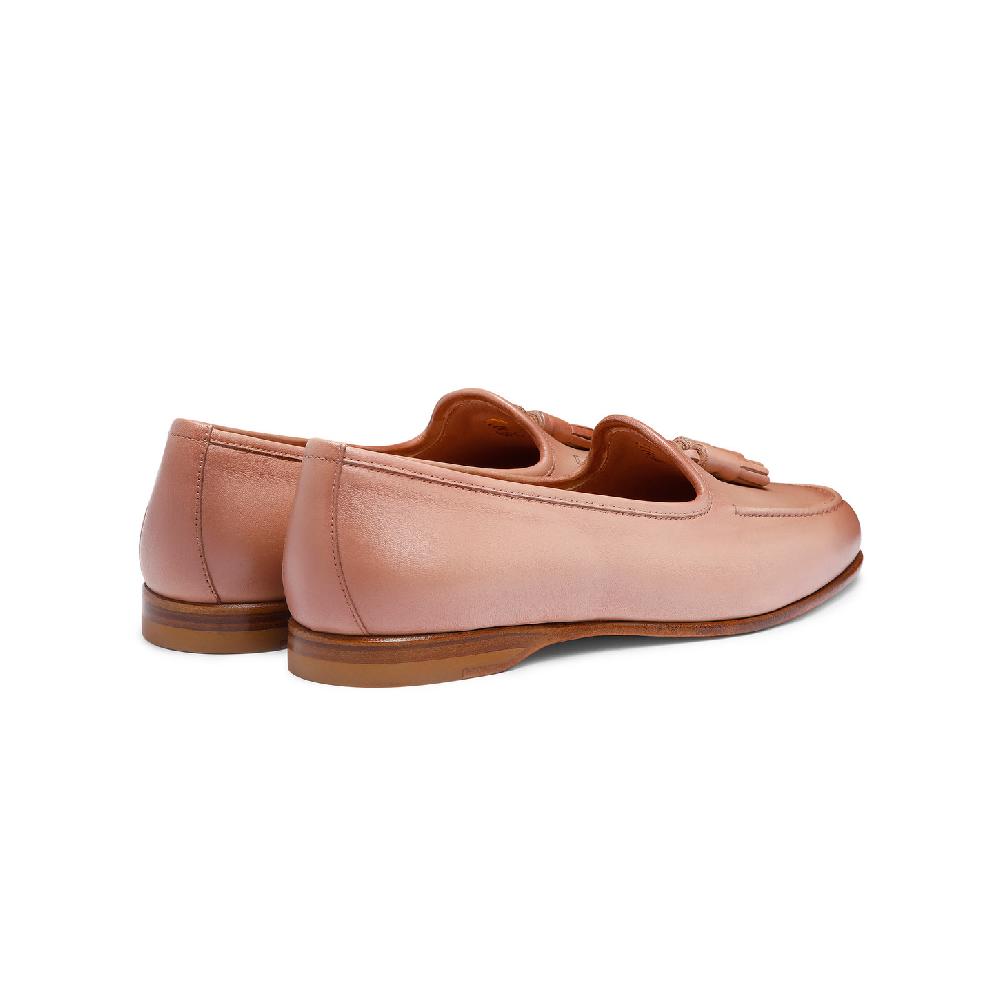 Santoni Mocassino Andrea con nappe da donna in pelle rosa Offerte speciali