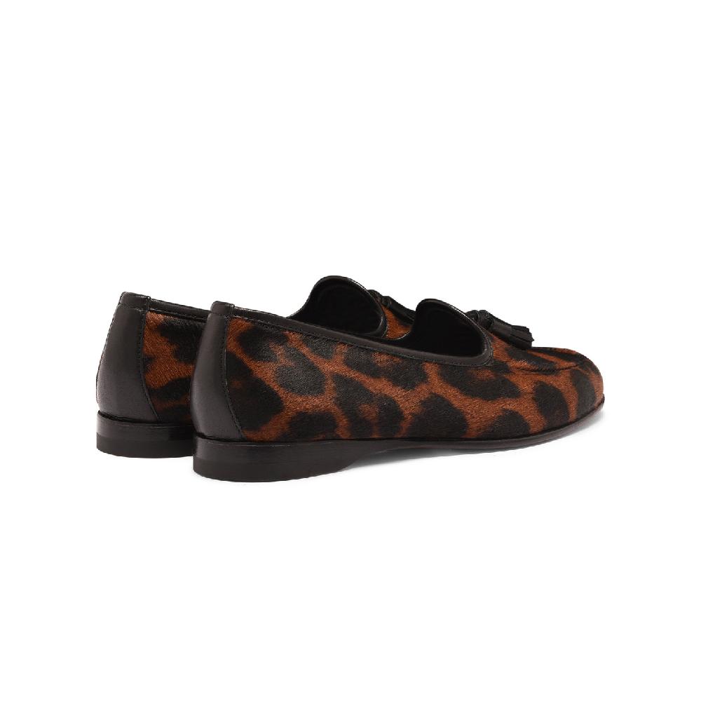Santoni Mocassino Andrea con nappe da donna in cavallino animalier Consegna Veloce
