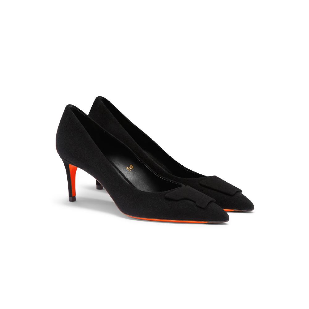 Santoni Décolletés tacco medio Santoni Sibille da donna in suede nero Latest stili