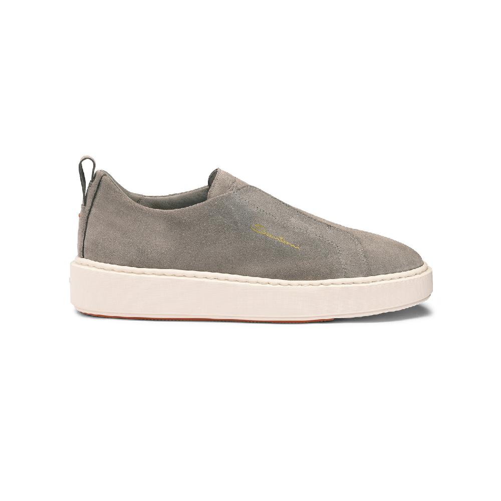 Santoni Sneaker slip-on da donna in suede grigio Saldi