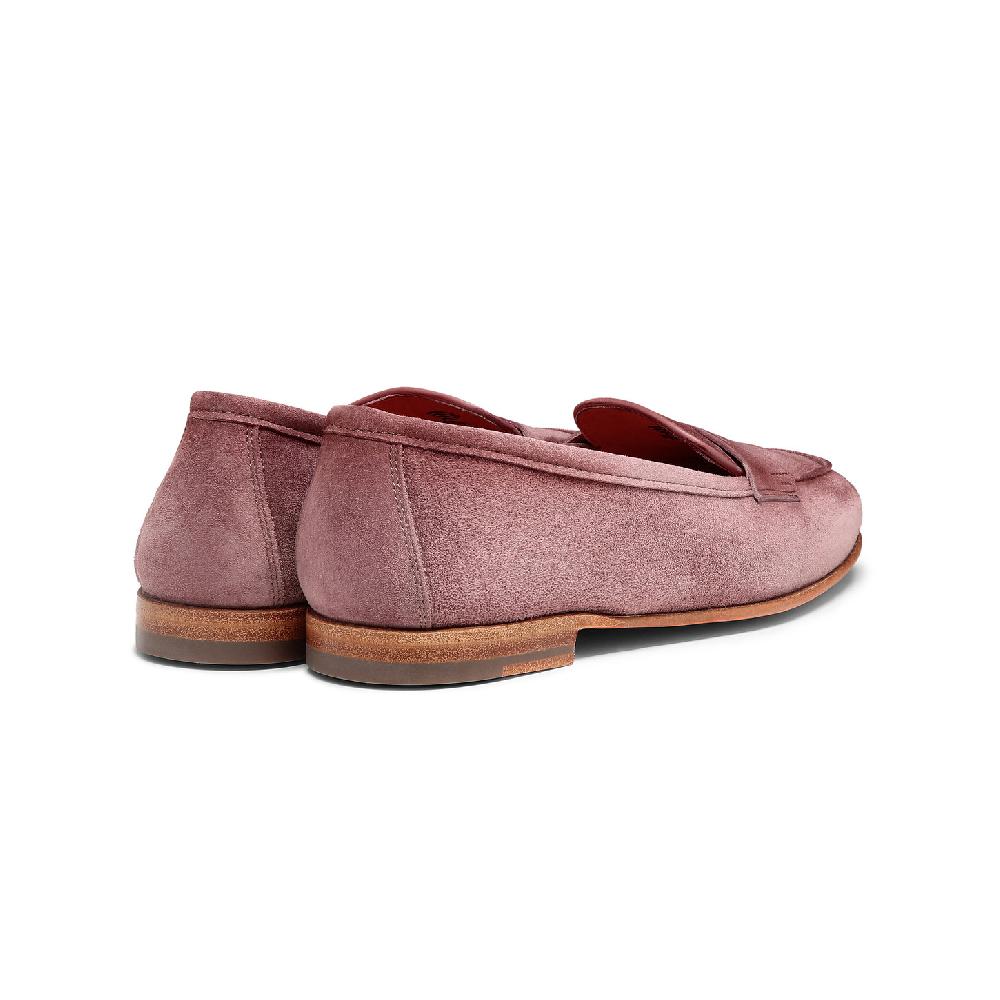 Santoni Mocassino Carla da donna in suede rosa Qualità Garantita