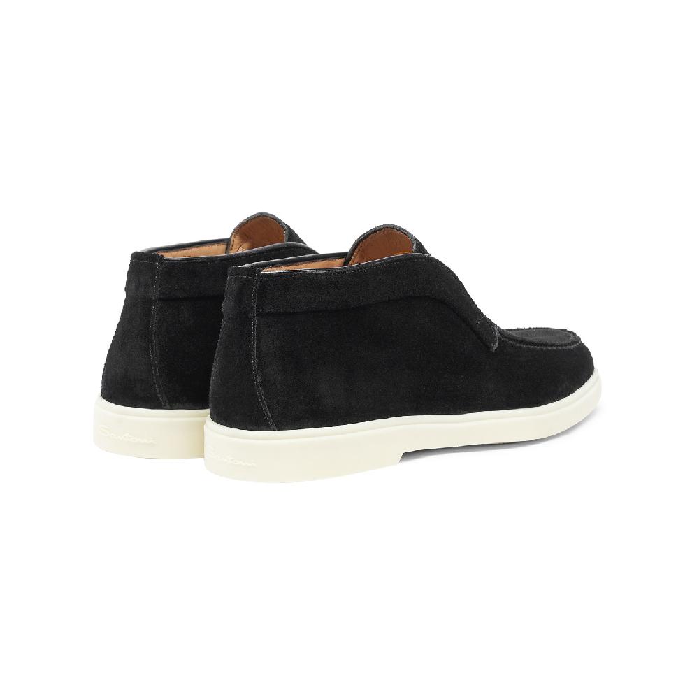 Santoni Stivaletto desert da donna in suede nero Sconto