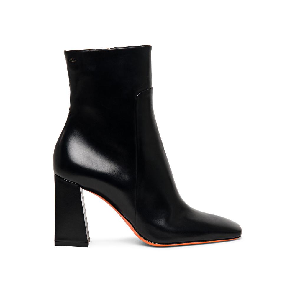 Santoni Stivaletto tacco alto da donna in pelle anticata nera 2025