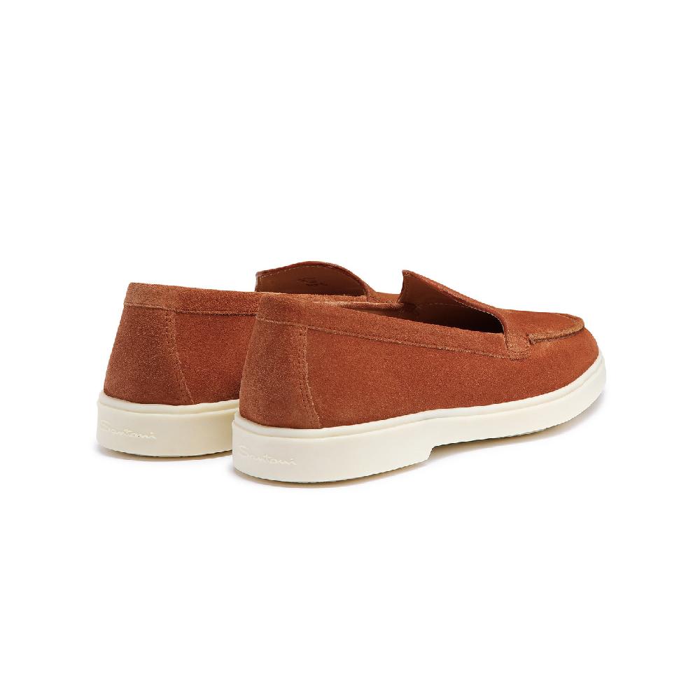 Santoni Mocassino da donna in suede arancione Vendita