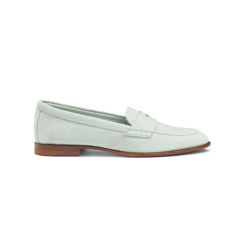 Santoni Mocassino penny da donna in nabuk azzurro Qualità Garantita