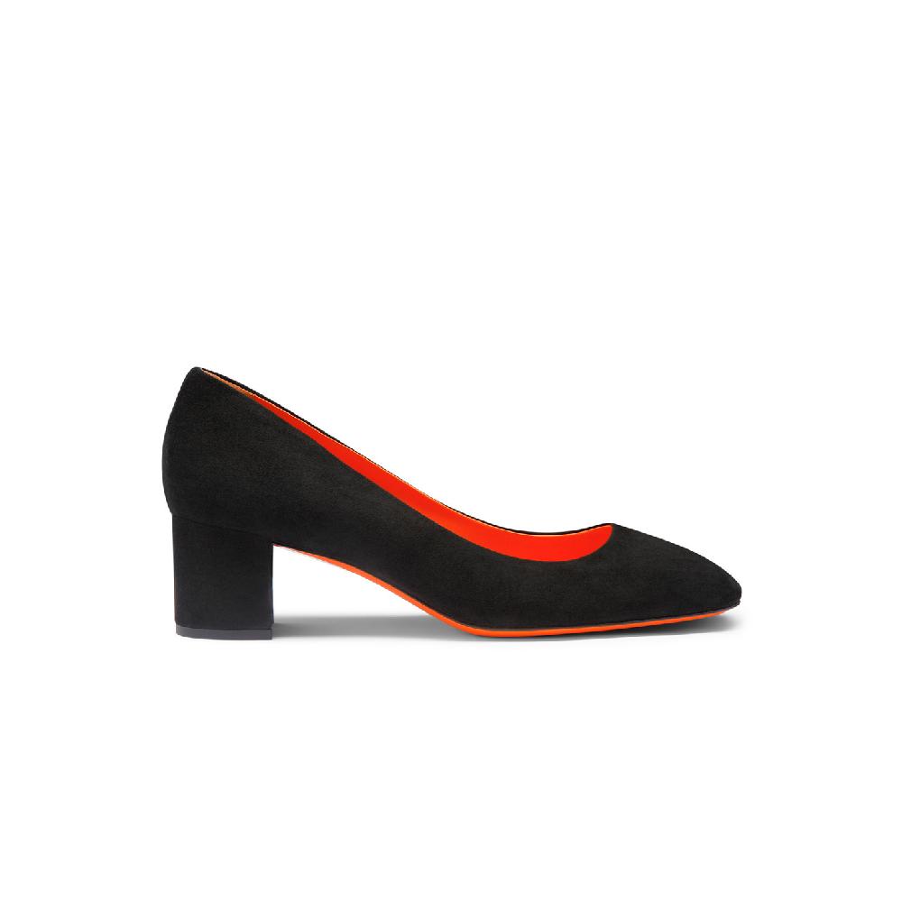 Santoni Décolletés tacco basso da donna in suede nero Prezzo Ridotto