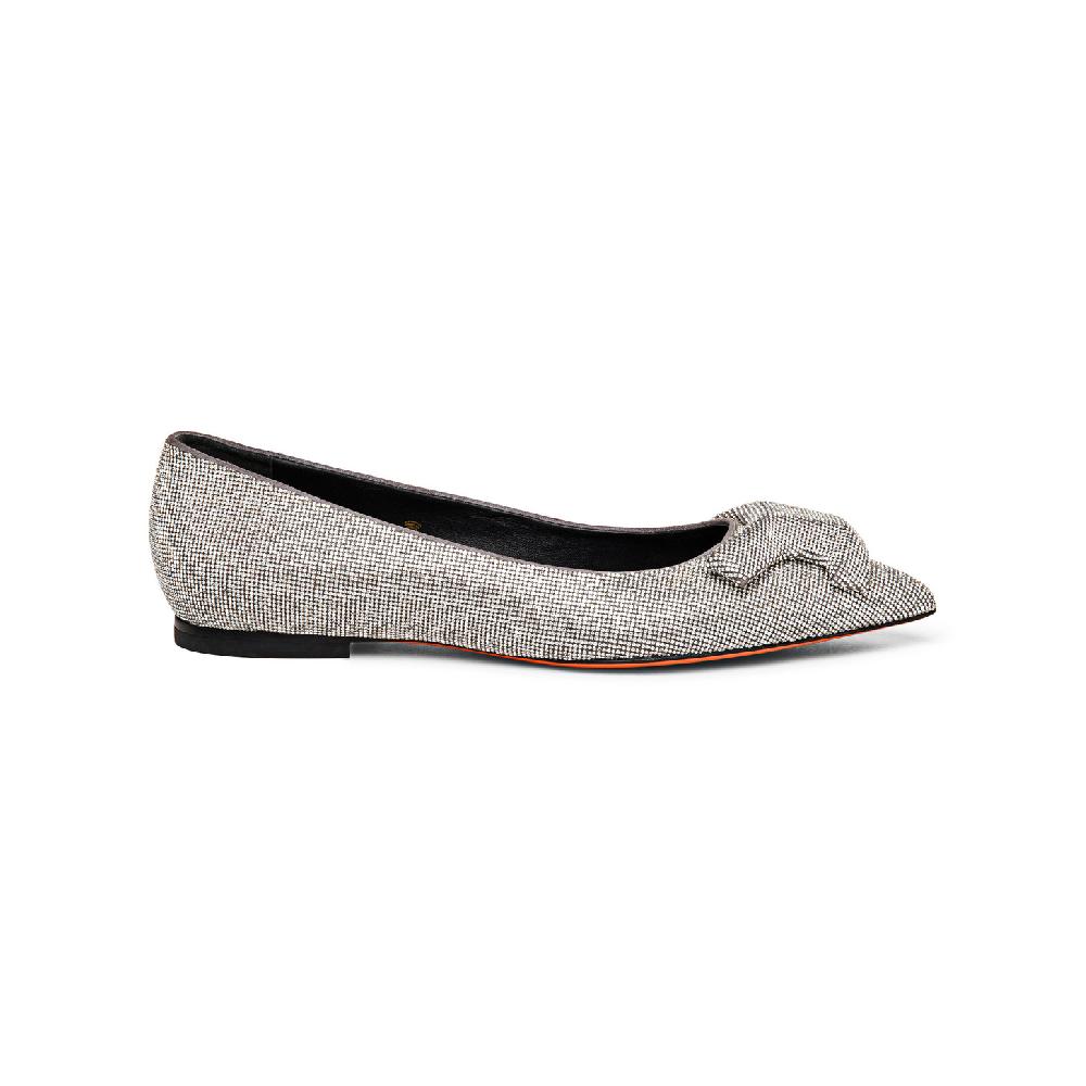 Santoni Ballerina da donna in strass argento Novità