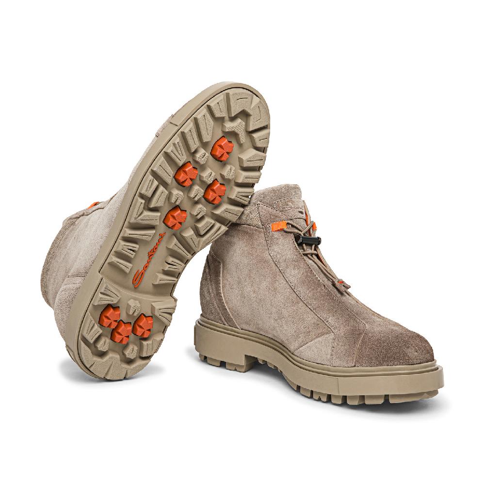 Santoni Scarponcino da montagna da uomo in suede marrone Promozione Limitata