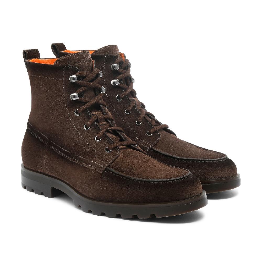 Santoni Stivaletto da uomo in suede testa di moro Sottocosto