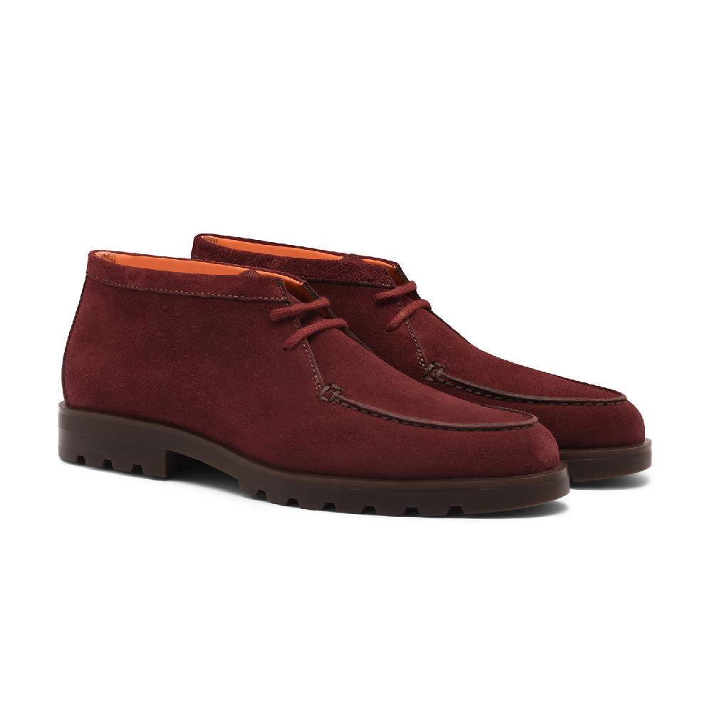 Santoni Stivaletto desert da uomo in suede rosso Novità