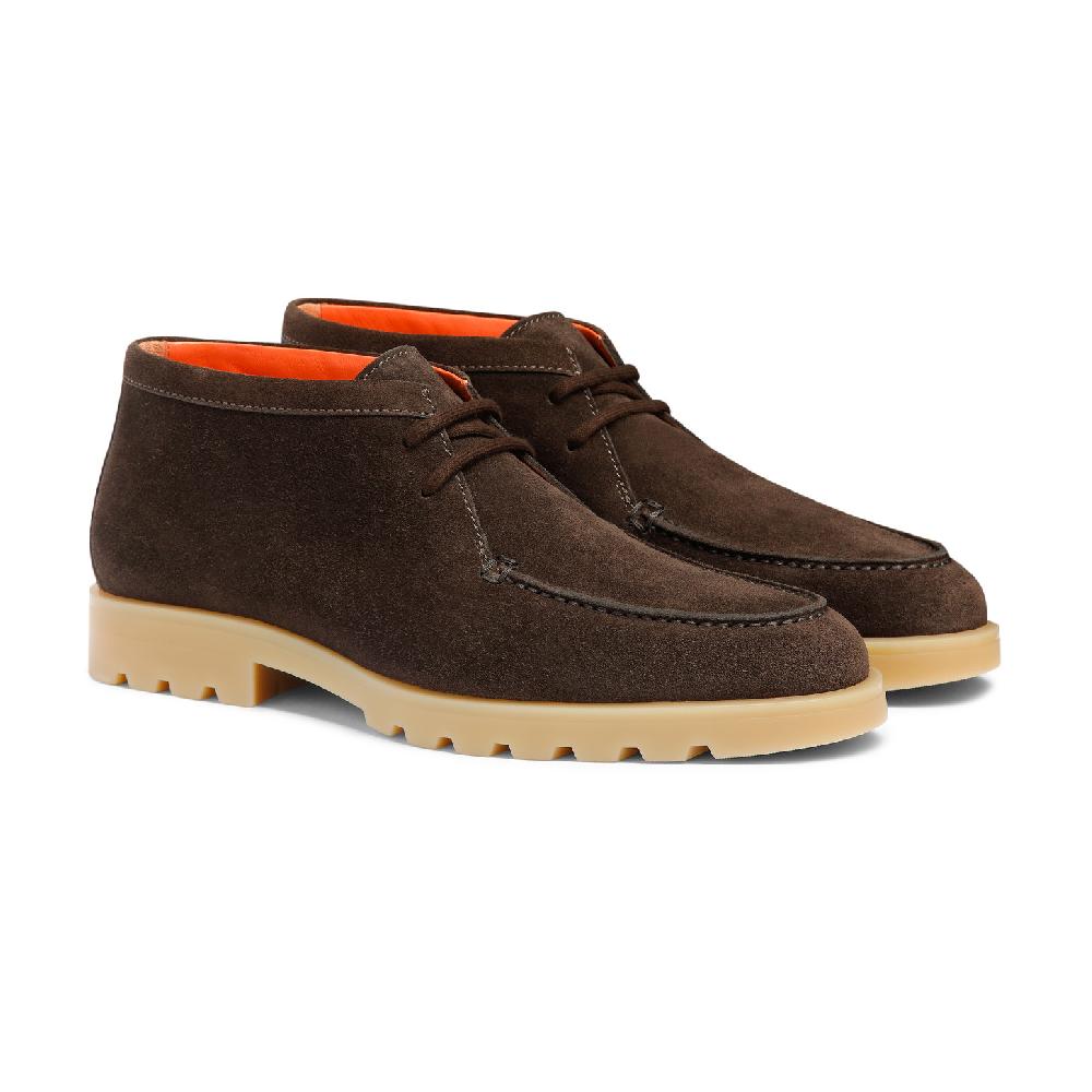 Santoni Stivaletto desert da uomo in suede marrone Nuovi prodotti