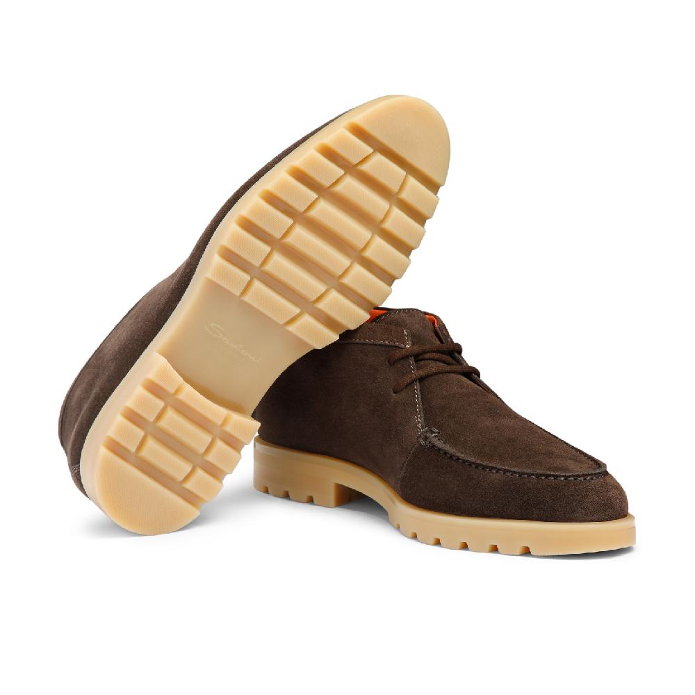 Santoni Stivaletto desert da uomo in suede marrone Nuovi prodotti