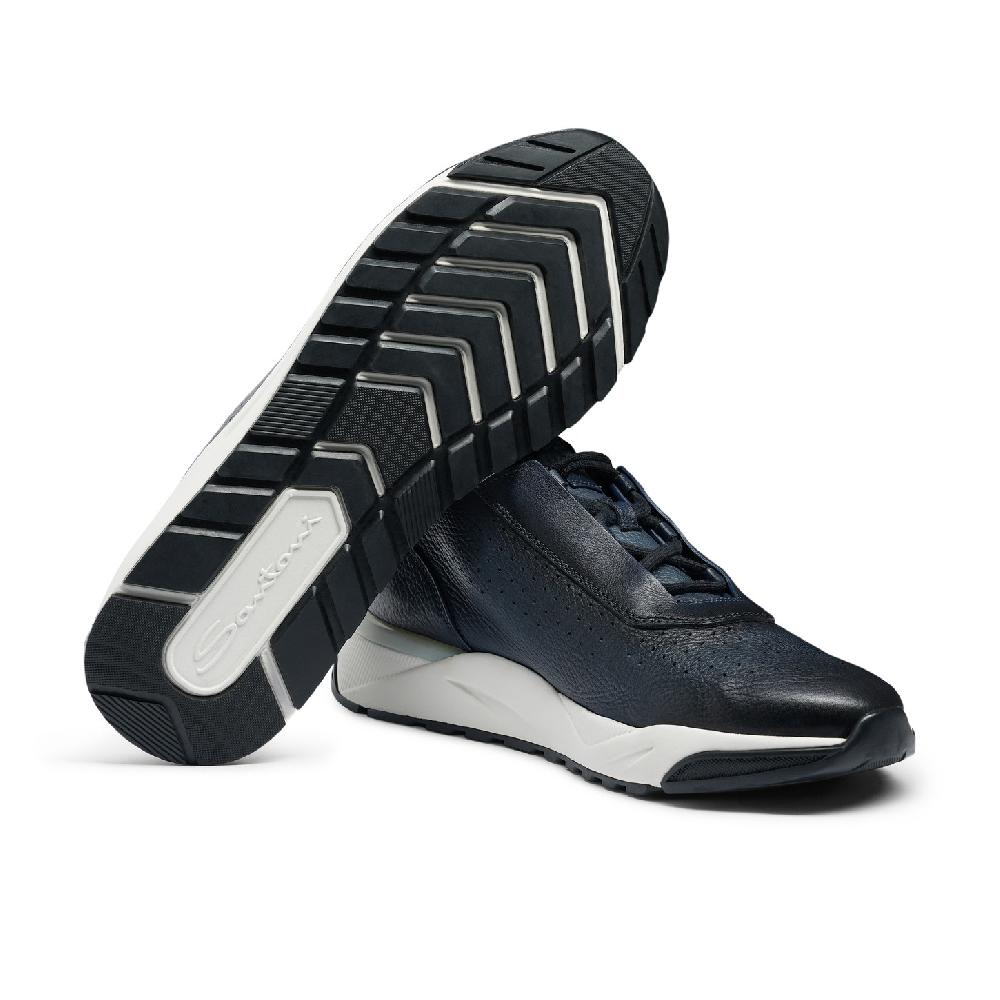 Santoni Sneaker da uomo in pelle blu Officina