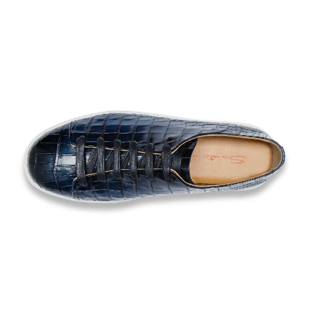 Santoni Sneaker da uomo in alligatore blu Convenienza