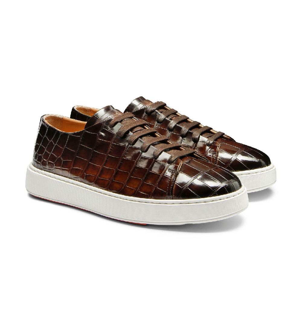 Santoni Sneaker da uomo in alligatore testa di moro Novità