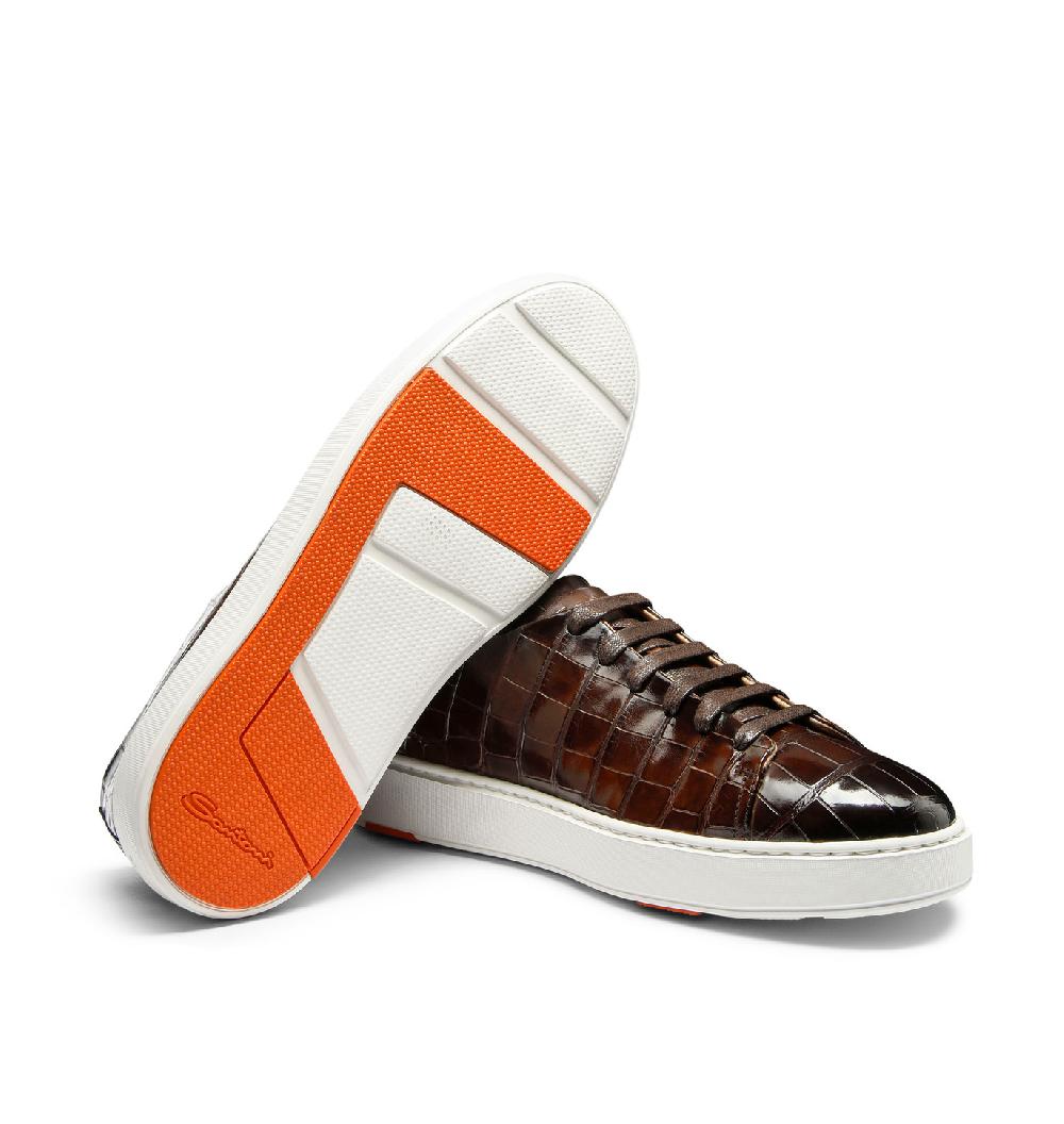 Santoni Sneaker da uomo in alligatore testa di moro Novità
