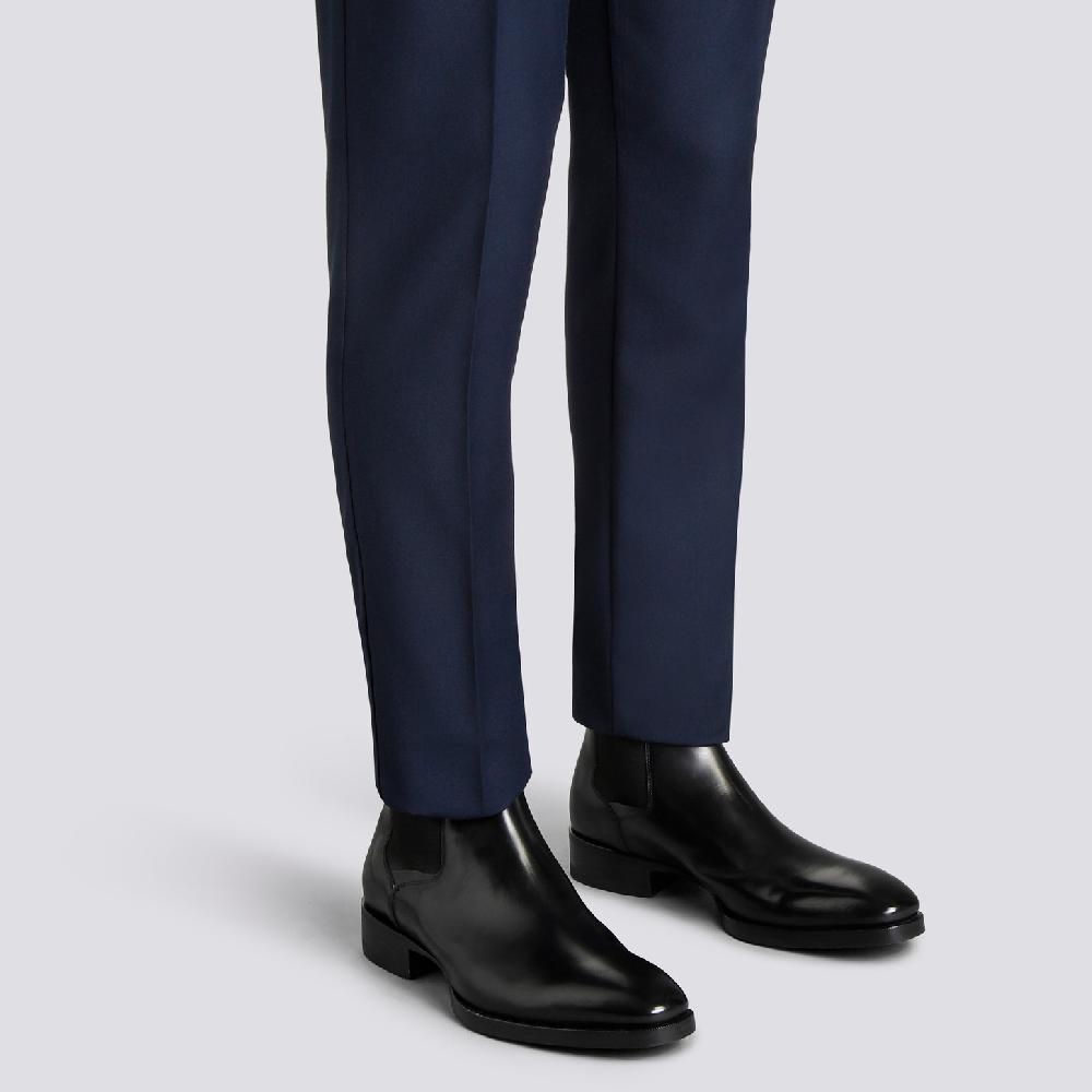 Santoni Stivaletto chelsea da uomo in pelle anticata nera In Saldo