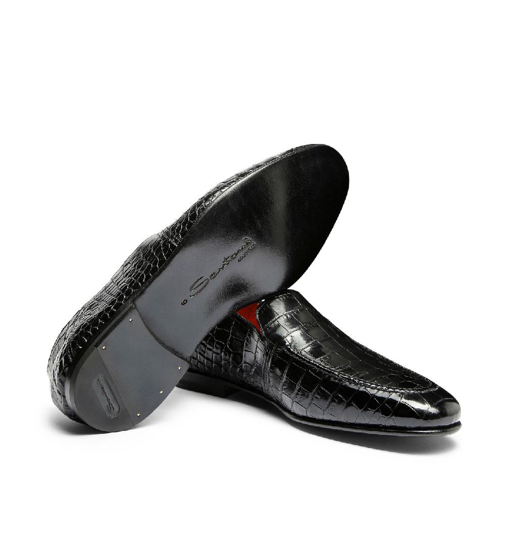Santoni Mocassino da uomo in alligatore grigio Bestseller