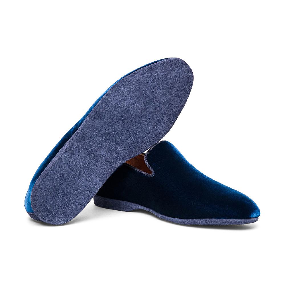 Santoni Pantofola da uomo in velluto blu 2025