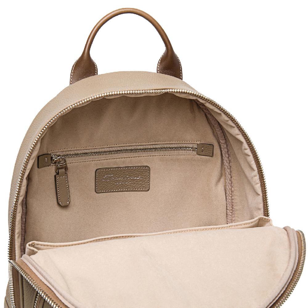 Santoni Zaino in pelle bottalata beige Qualità Garantita