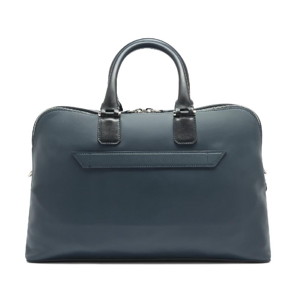 Santoni Borsa porta pc in pelle blu Ultimo giorno