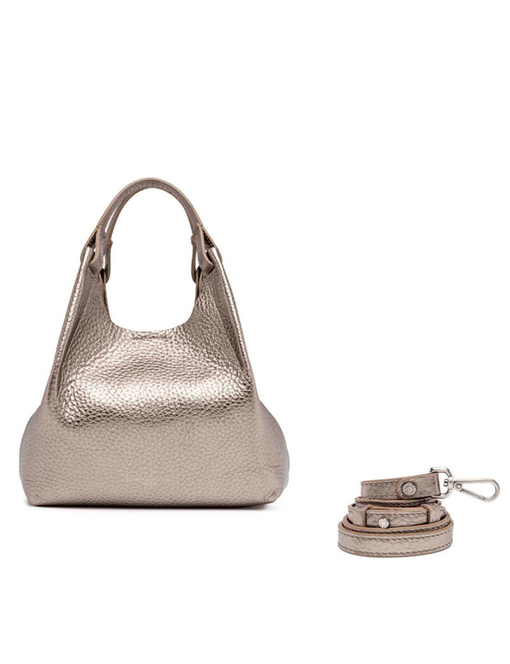 Spatarella Borsa donna mini Dua in pelle argento Soddisfazione Garantita