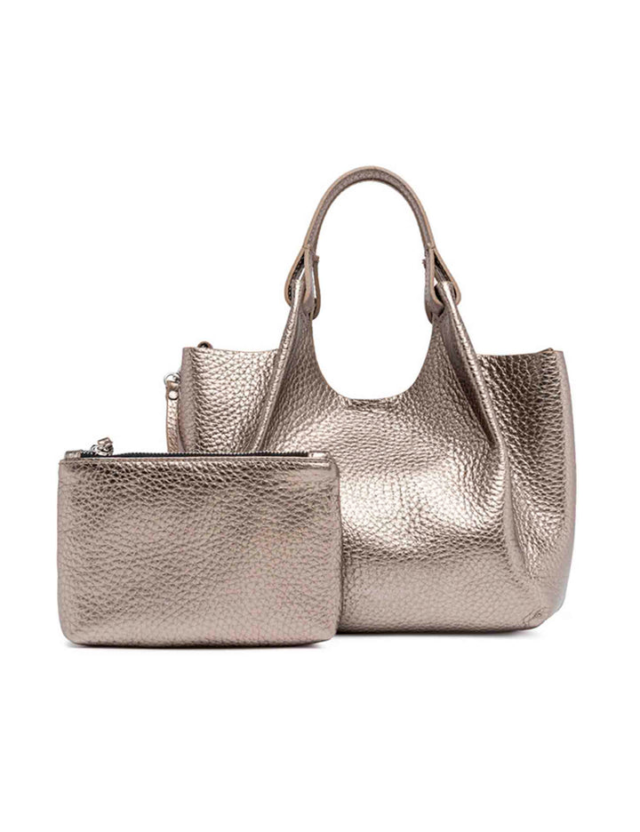 Spatarella Borsa donna mini Dua in pelle argento Soddisfazione Garantita
